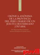 Crnica annima de la Provincia del Per : diario de un jesuita desterrado (1767-1814)