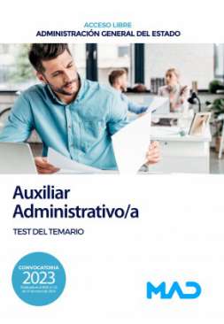 Auxiliar administrativo/a, Administración General del Estado (Acceso libre). Test del temario